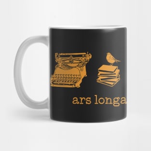 dark academia, aesthetic, vintage, light cottagecore quote Ars Longa, Vita brevis for writers and creators Mug